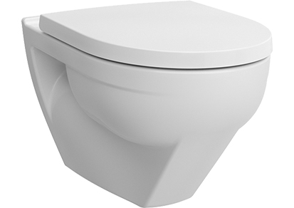 Cuvette murale MODERO SILENTO UP, classique rimless, céramique fixation visible pour chasse d'eau à encastrer, standard, blanc