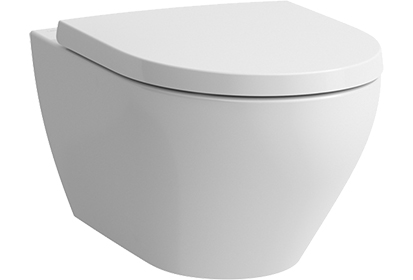 Cuvette murale MODERO SILENTO DESIGN UP silencieux, rimless céramique, fixation cachée pour chasse d'eau à encastrer avec protection sonore, standard, blanc