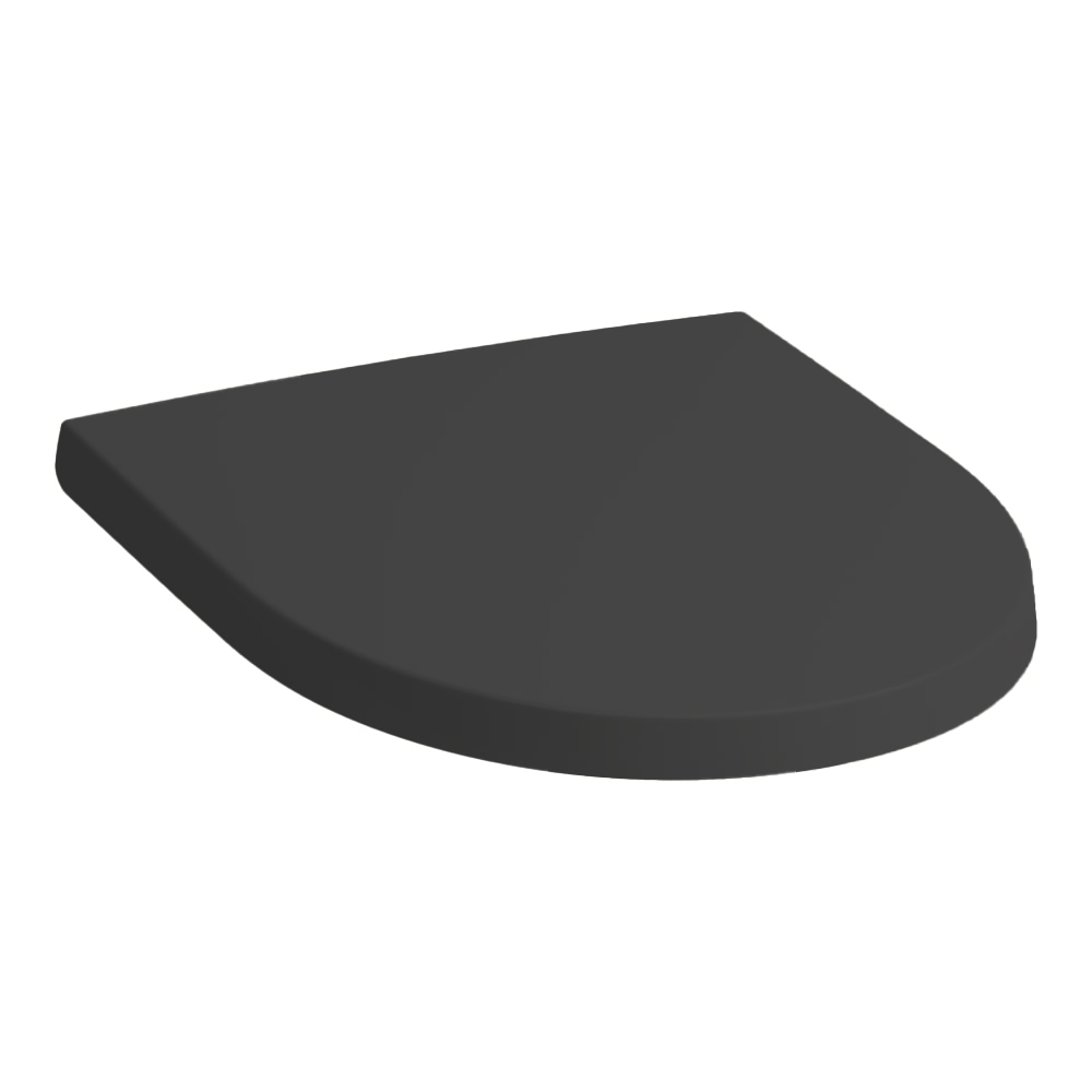 Siège de WC MODERO SILENTO DESIGN avec couvercle, avec abaissement automatique fixation 40 mm, charnières acier inoxydable, noir mat 