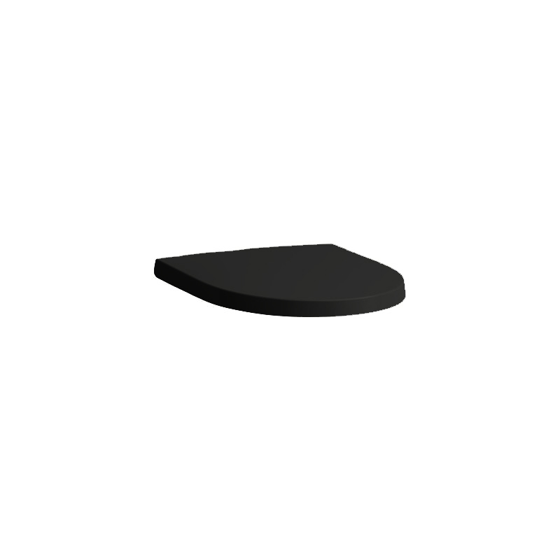 Siège de WC MODERO SILENTO DESIGN avec couvercle, avec abaissement automatique fixation 40 mm, charnières acier inoxydable, noir mat 