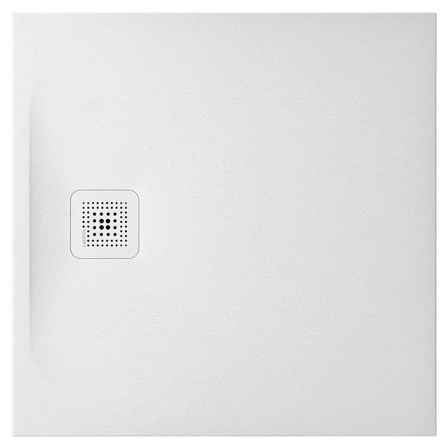 Receveur de douche PROFI 80 x 80 x 2,9 cm, Marbond trou d'écoulement D 90 mm avec couvercle d'écoulement amovible, standard, blanc mat