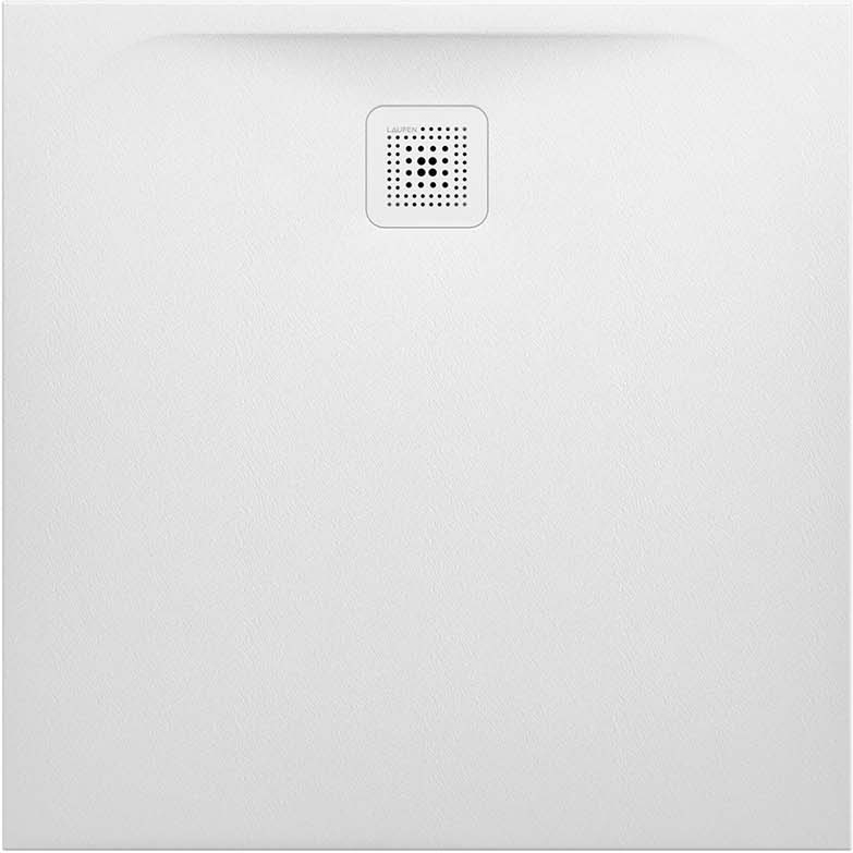 Receveur de douche PROFI 90 x 90 x 3 cm, Marbond trou d'écoulement D 90 mm avec couvercle d'écoulement amovible, standard, blanc mat
