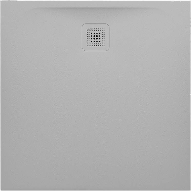 Receveur de douche PROFI 90 x 90 x 3 cm, Marbond trou d'écoulement D 90 mm avec couvercle d'écoulement amovible, standard, gris clair mat