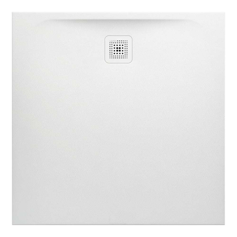 Receveur de douche PROFI 100 x 100 x 3.3 cm, Marbond trou d'écoulement D 90 mm avec couvercle d'écoulement amovible, standard, blanc mat