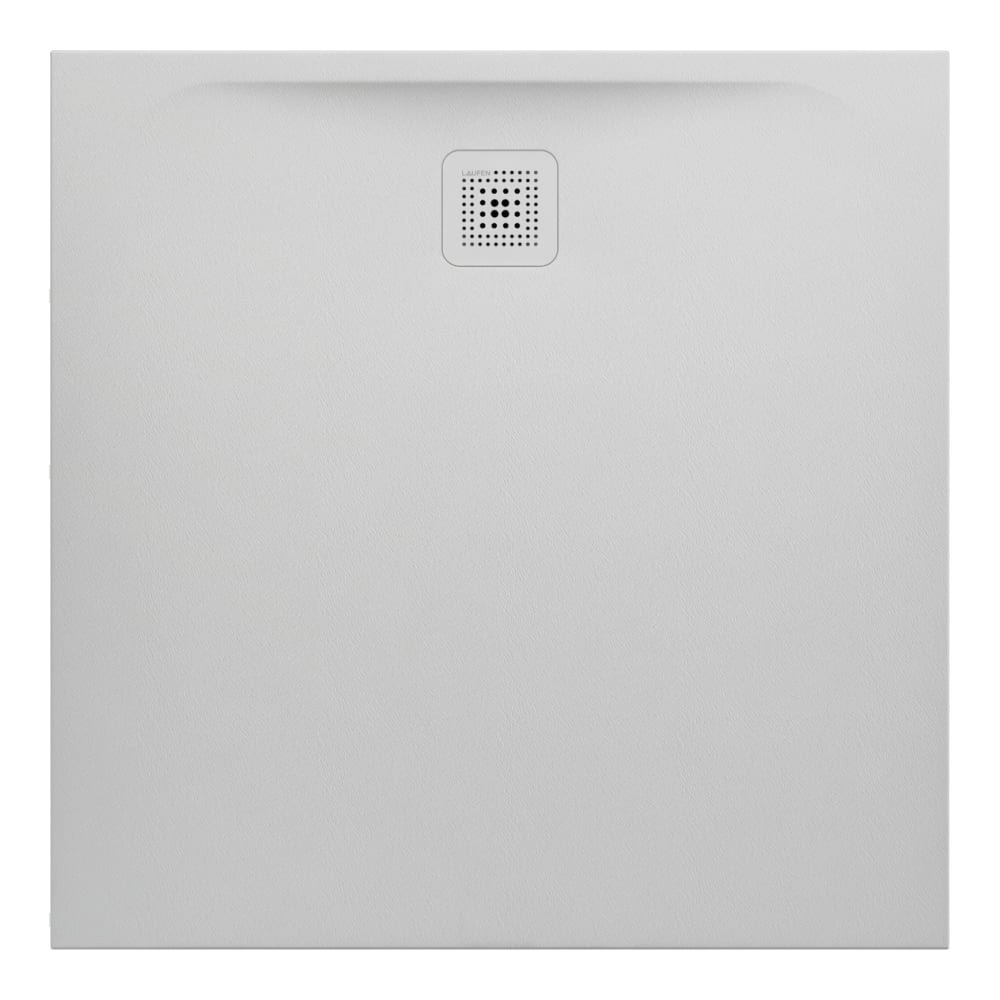 Receveur de douche PROFI 100 x 100 x 3.3 cm, Marbond trou d'écoulement D 90 mm avec couvercle d'écoulement amovible, standard, gris clair mat