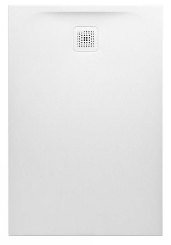 Receveur de douche PROFI 120 x 80 x 3.3 cm, Marbond trou d'écoulement D 90 mm avec couvercle d'écoulement amovible, standard, blanc mat