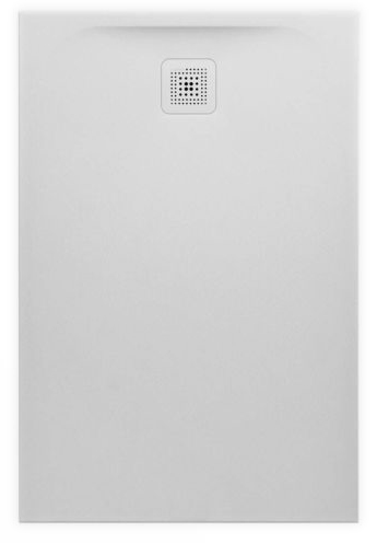 Receveur de douche PROFI 120 x 80 x 3.3 cm, Marbond trou d'écoulement D 90 mm avec couvercle d'écoulement amovible, standard, gris clair mat