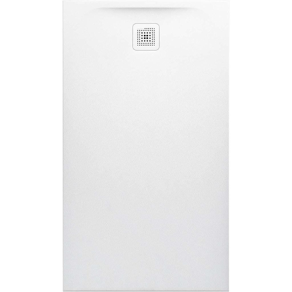 Receveur de douche PROFI 140 x 80 x 4,2 cm, Marbond trou d'écoulement D 90 mm avec couvercle d'écoulement amovible, standard, blanc mat