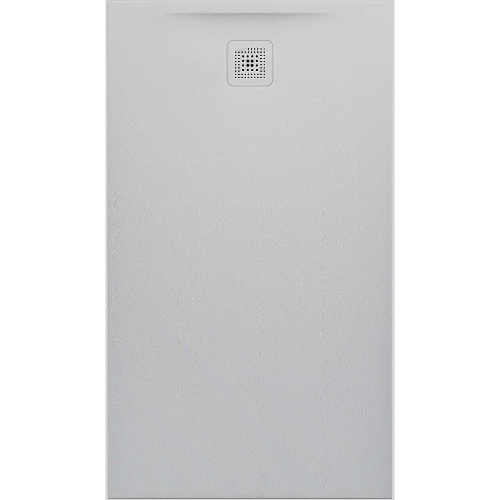 Receveur de douche PROFI 140 x 80 x 4,2 cm, Marbond trou d'écoulement D 90 mm avec couvercle d'écoulement amovible, standard, gris clair mat