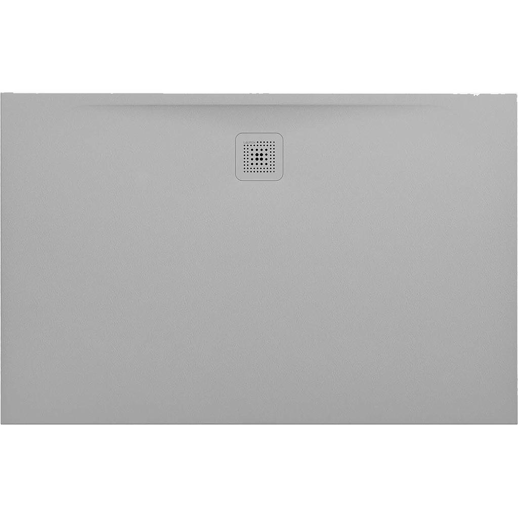 Receveur de douche PROFI 140 x 90 x 3 cm, Marbond trou d'écoulement D 90 mm avec couvercle d'écoulement amovible, standard, gris clair mat