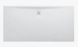 Receveur de douche PROFI 140 x 80 x 3 cm, Marbond trou d'écoulement D 90 mm avec couvercle d'écoulement amovible, standard, blanc mat