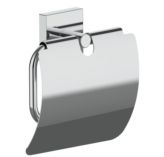 Porte-papier WC avec couvercle ELLE 13.6 x 4.7 x 13.6 cm chromé