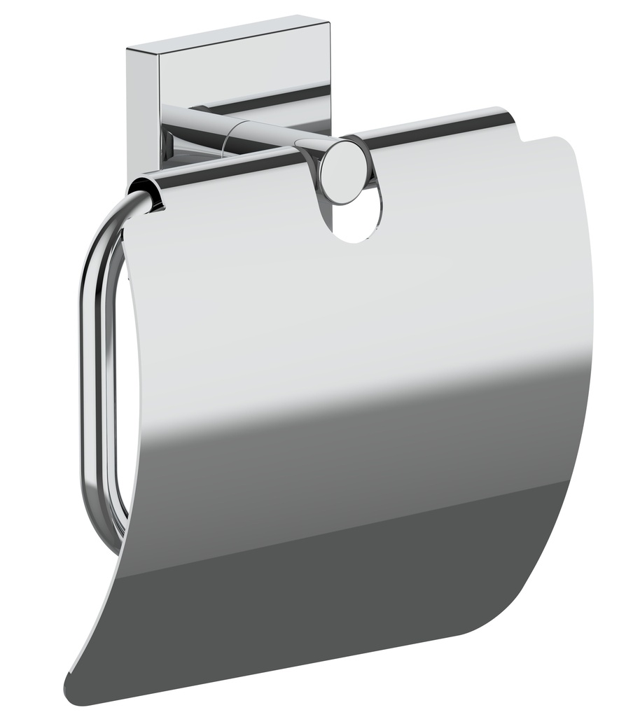 Porte-papier WC avec couvercle ELLE 13.6 x 4.7 x 13.6 cm chromé