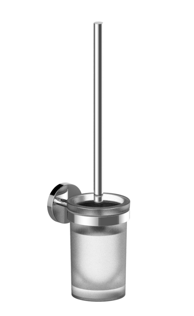 Porte balais de WC LUI 8.5 x 37.4 x 11.9 cm, verre véritable opaque, chromé