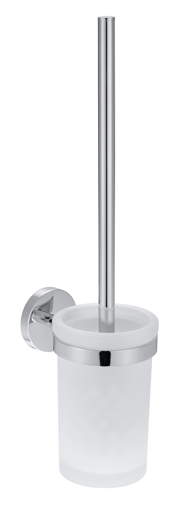 Porte balais de WC LUI 8.5 x 37.4 x 11.9 cm, verre véritable opaque, chromé