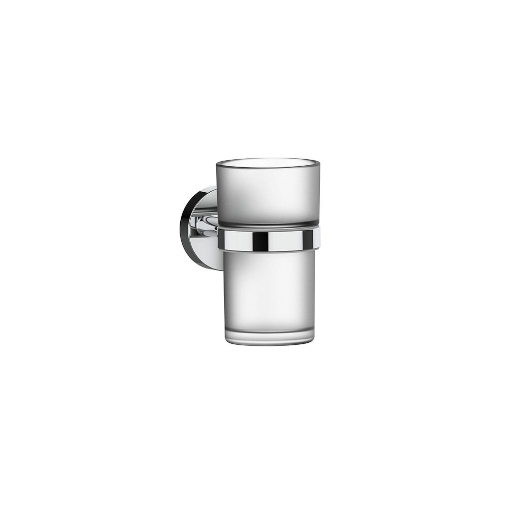 Porte-verre simple 6.7 x 11.2 x 10.05 cm LUI verre véritable opaque, chromé