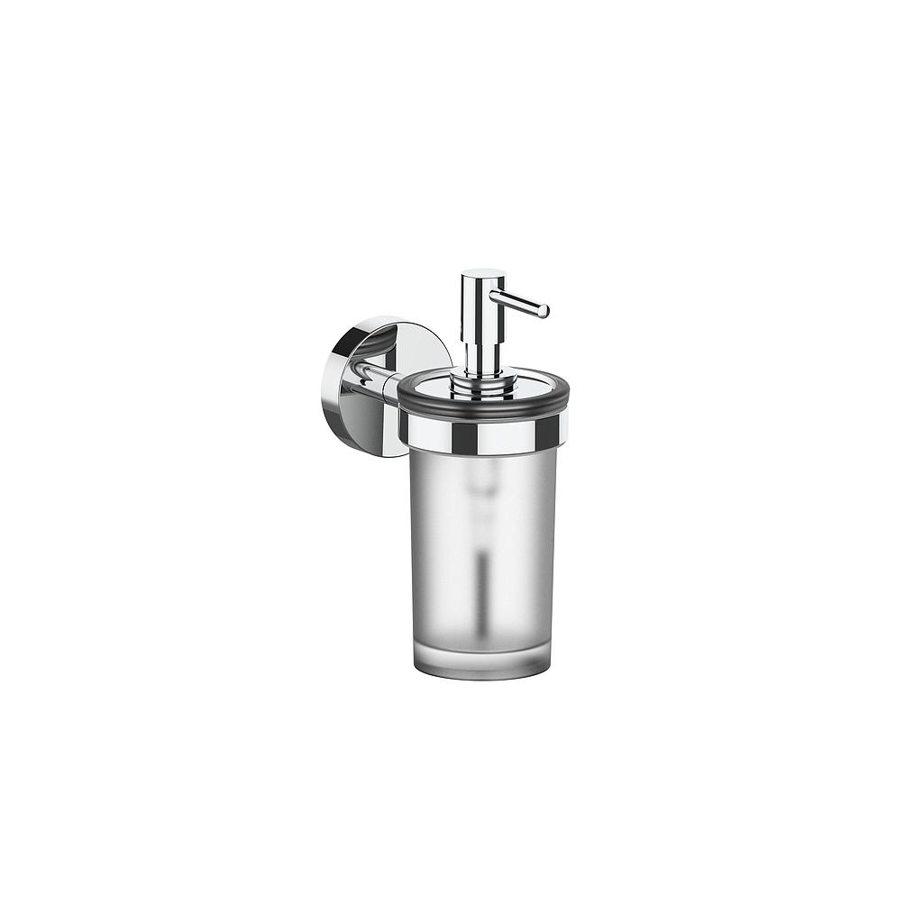 Distributeur de savon 6.7 x 15.7 x 11.7 cm LUI verre véritable opaque, chromé