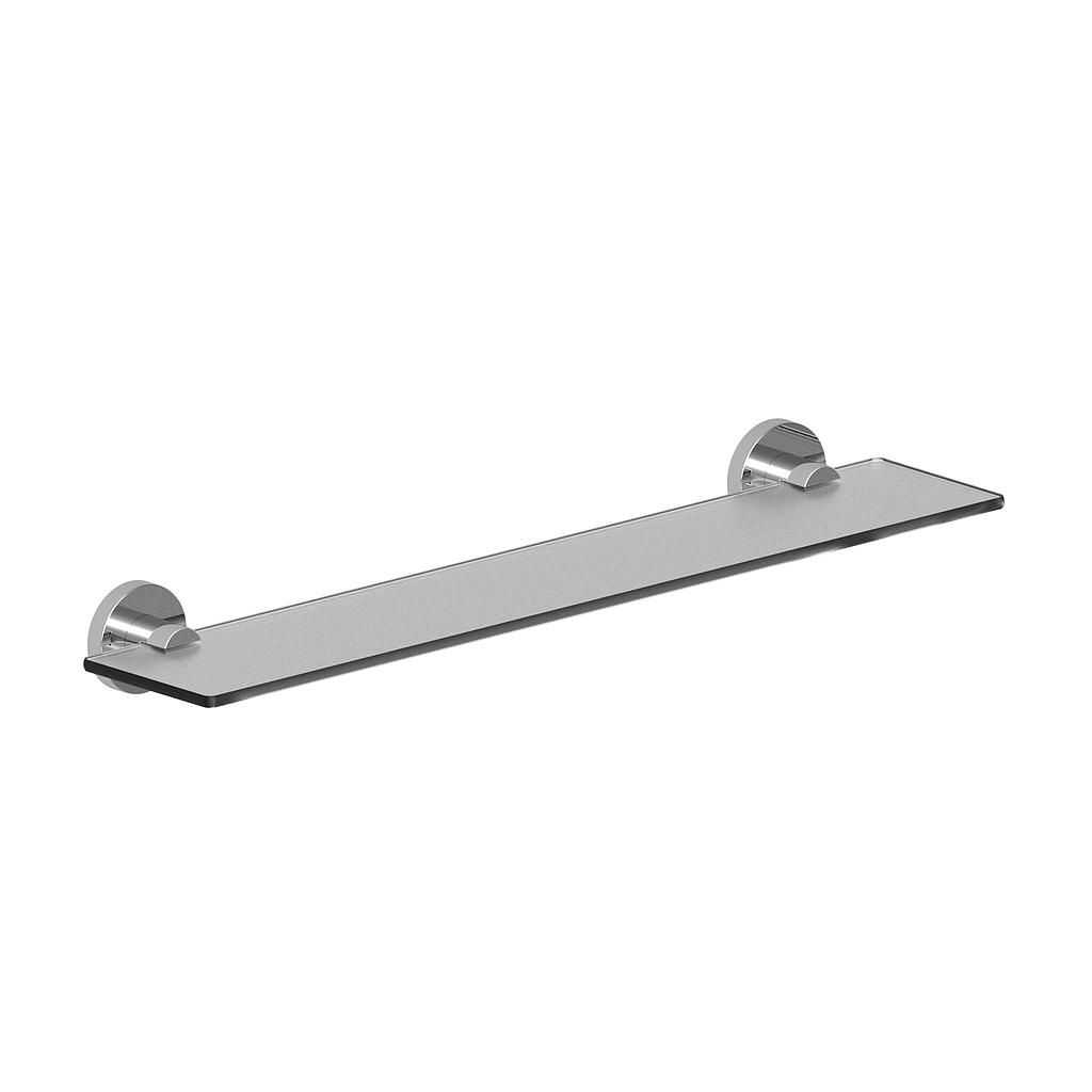 Tablette 50 cm LUI, verre clair/mat avec fixation, chromé