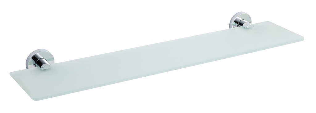 Tablette 50 cm LUI, verre clair/mat avec fixation, chromé
