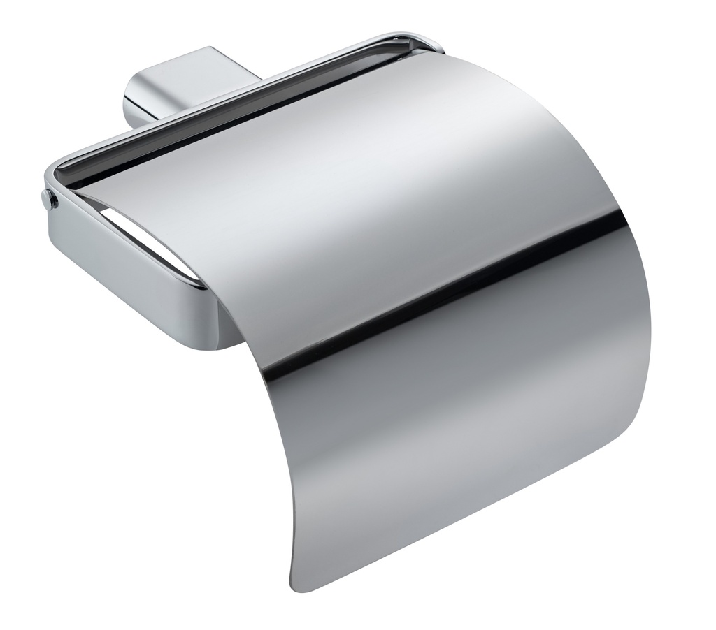 Porte-papier WC avec couvercle AIR 12.7 x 8.3 x 14.3 cm, chromé 