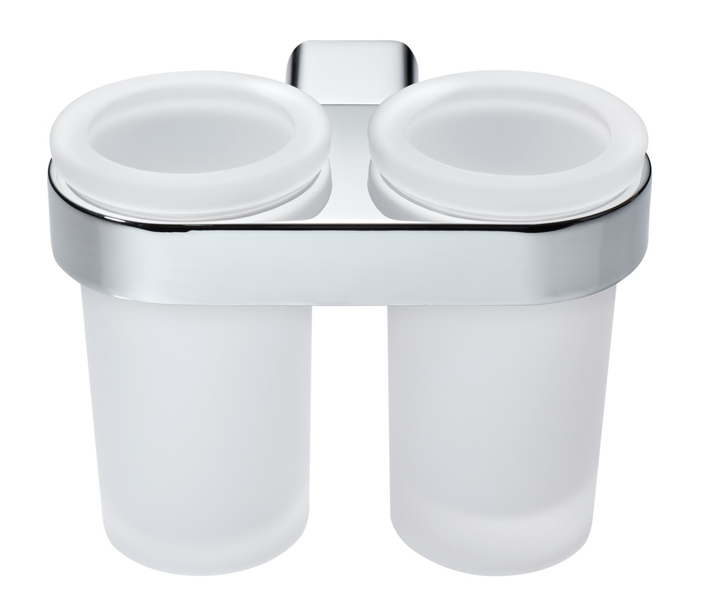 Porte-verre double AIR 14.6 x 11.2 x 9.1 cm, chromé  
