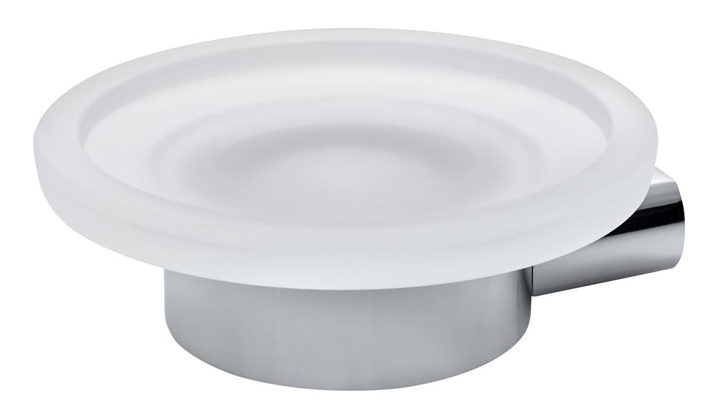 Porte-savon en verre AIR 11.5 x 11 x  3.9 cm, verre mat, chromé