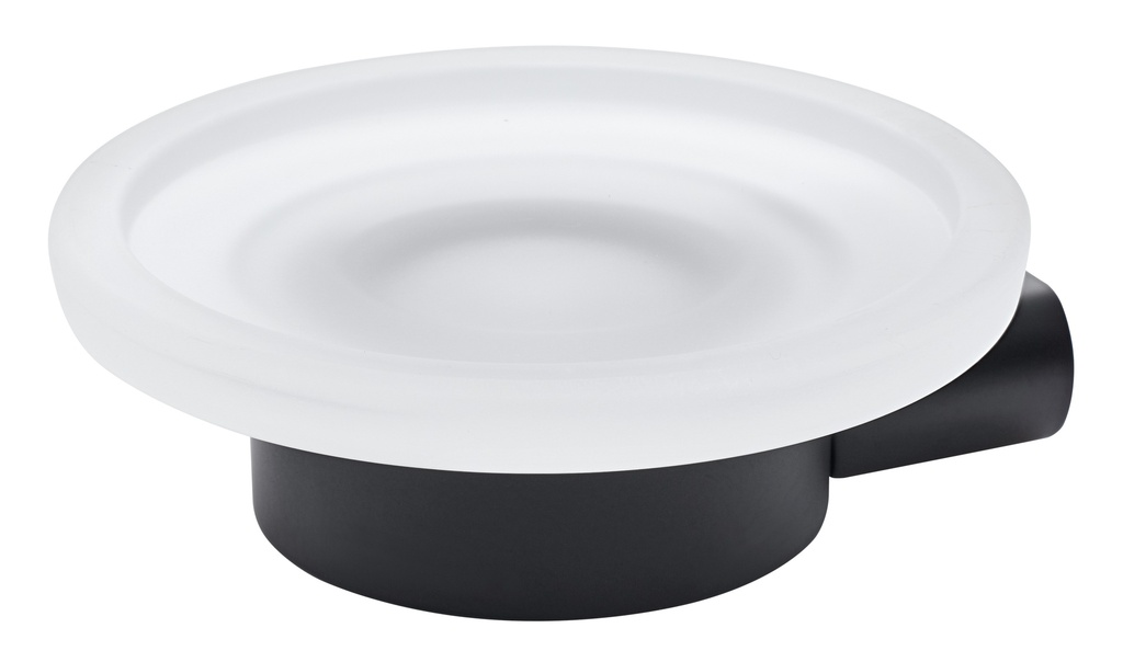 Porte-savon en verre AIR 11.5 x 11 x 3.9 cm, verre mat, noir mat
