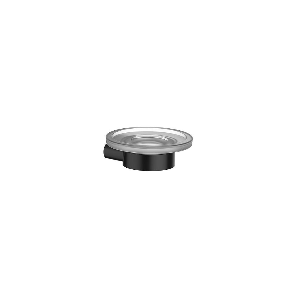 Porte-savon en verre AIR 11.5 x 11 x 3.9 cm, verre mat, noir mat
