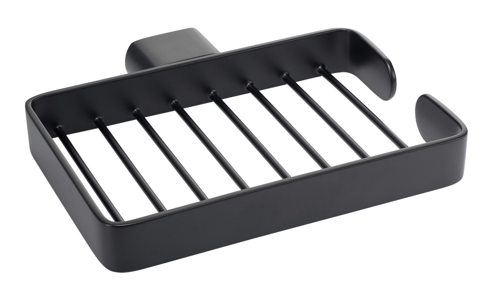 Porte-savon petit AIR 14 x 12.2 x 2 cm, noir mat
