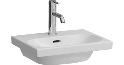 Lave-mains LOOK 45 x 35 cm, céramique avec trop-plein, 1 trou robin., standard, blanc