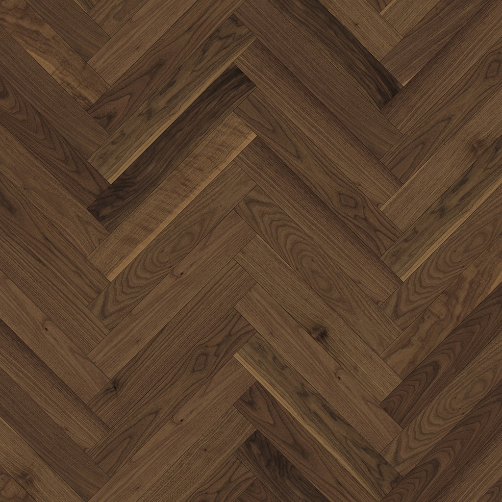 Parquet 3plis (pose à bâton rompu) Living- noyer verni mat 1 frise monol.mini-chf- 570x95x10.5 - 1.083m2/cart. - 38.988m2/pal. - 5 kg/m2