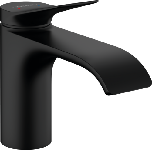Mélangeur de lavabo VIVENIS 80 S 133 cm, goulot fixe avec vidage excentrique, Noir matt
