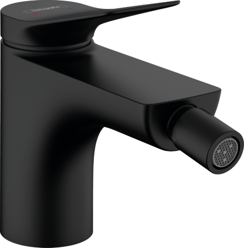 Mélangeur de bidet VIVENIS S 130 mm, goulot fixe buse orientable, avec vidage excentrique, Noir mat