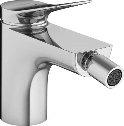 Mélangeur de bidet VIVENIS S 130 mm, goulot fixe buse orientable, avec vidage excentrique, Chromé