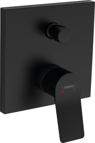 Mélangeur de bain VIVENIS UP set de montage final 15,6 x 15,6 cm, avec combinaison de sécurité, sans corps à encastrer 757 011,Noir mat