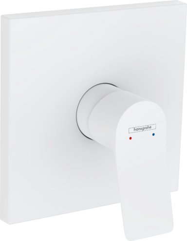 Mélangeur de douche VIVENIS UP set de montage final 15,6 x 15,6 cm, sans corps à encastrer 757 011, Blanc mat