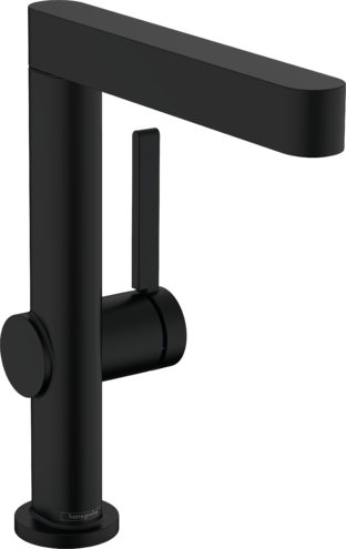 Mélangeur de lavabo FINORIS 230, S 178 cm, goulot orientable, avec vidage Push- Open, Noir mat