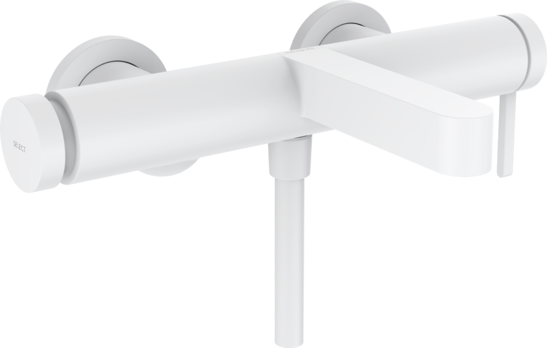 Mélangeur de bain FINORIS E 138-162 mm, raccords, Blanc mat