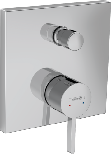 Mélangeur de bain FINORIS UP set de montage final 15,6 x 15,6 cm, avec combinaison de sécurité, sans corps à encastrer 757 011, Chromé