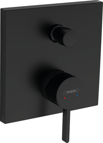 Mélangeur de bain FINORIS UP set de montage final 15,6 x 15,6 cm, avec combinaison de sécurité, sans corps à encastrer 757 011, Noir mat