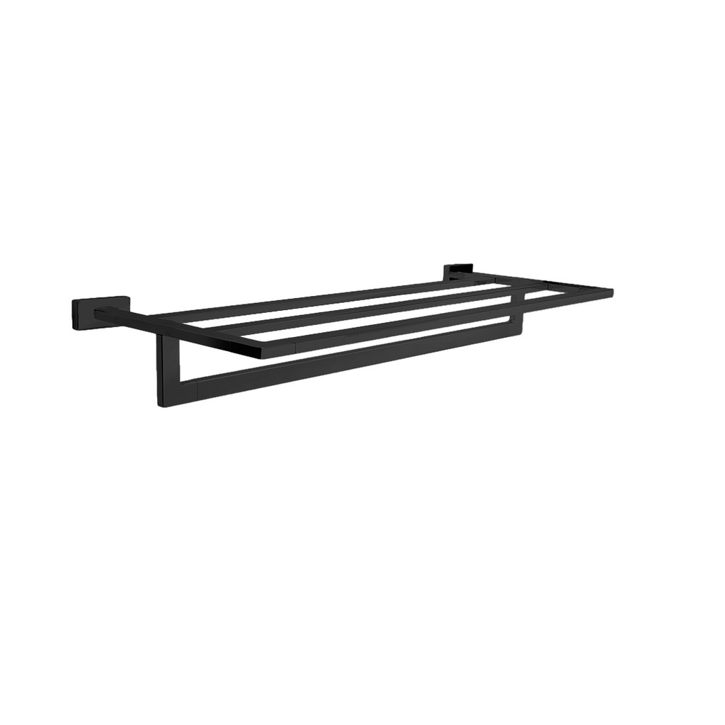 Rack porte-serviettes LEO - L: 60 cm, noir mat
