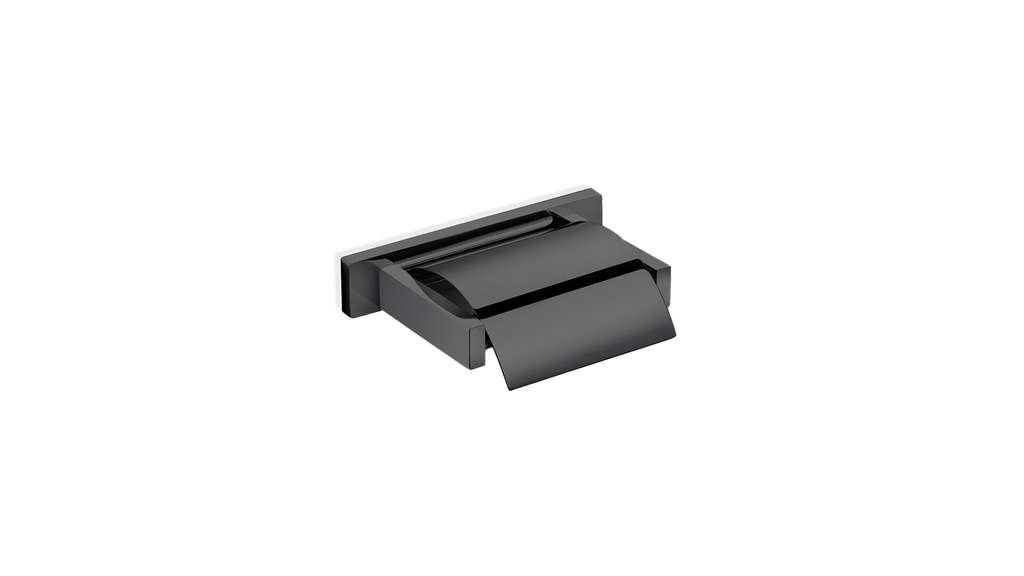 Porte-papier LEO avec couvercle, noir mat