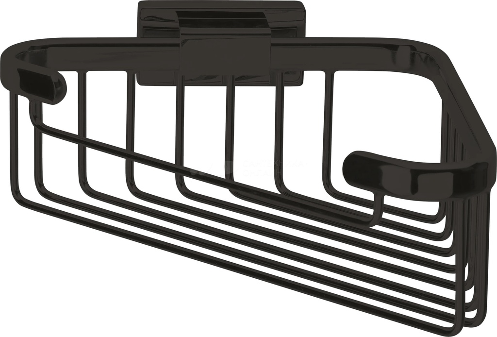 Porte-savon à barrettes LEO modèle d'angle 18 x 16 x 7 cm, noir mat