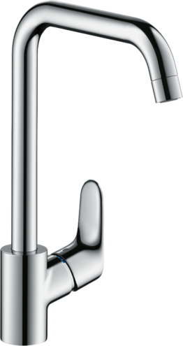 Mélangeur d'évier FOCUS 260 S 204 mm, goulot orientable réglables à 110°, 150° ou 360° Quick Clean, débit 12 l/min groupe acoustique I , Chromé