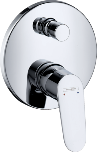 Mélangeur de bain FOCUS UP set de montage final, D 15 cm dispositif d'antisiphonnage intégré, sans corps à encastrer 757 011 groupe acoustique I , Chromé