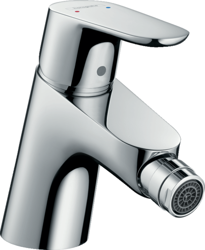 Mélangeur de bidet FOCUS goulot S 126 mm, buse orien- table, vidage excentrique débit 7 l/min groupe acoustique I , Chromé
