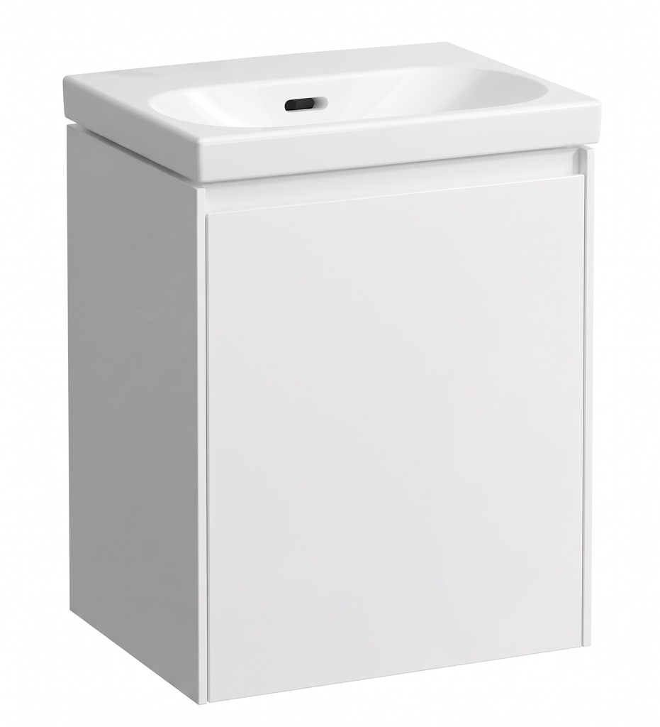 Élément inférieur LOOK 43,5 x 51,5 x 34 cm armoire de tablette, 1 porte charnières à gauche pour lave-mains 45 cm LOOK, standard, blanc mat