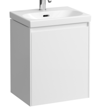 Élément inférieur LOOK 43,5 x 51,5 x 34,0 cm armoire de tablette, 1 porte charnières à droite pour lave-mains 45 cm LOOK, standard, blanc mat