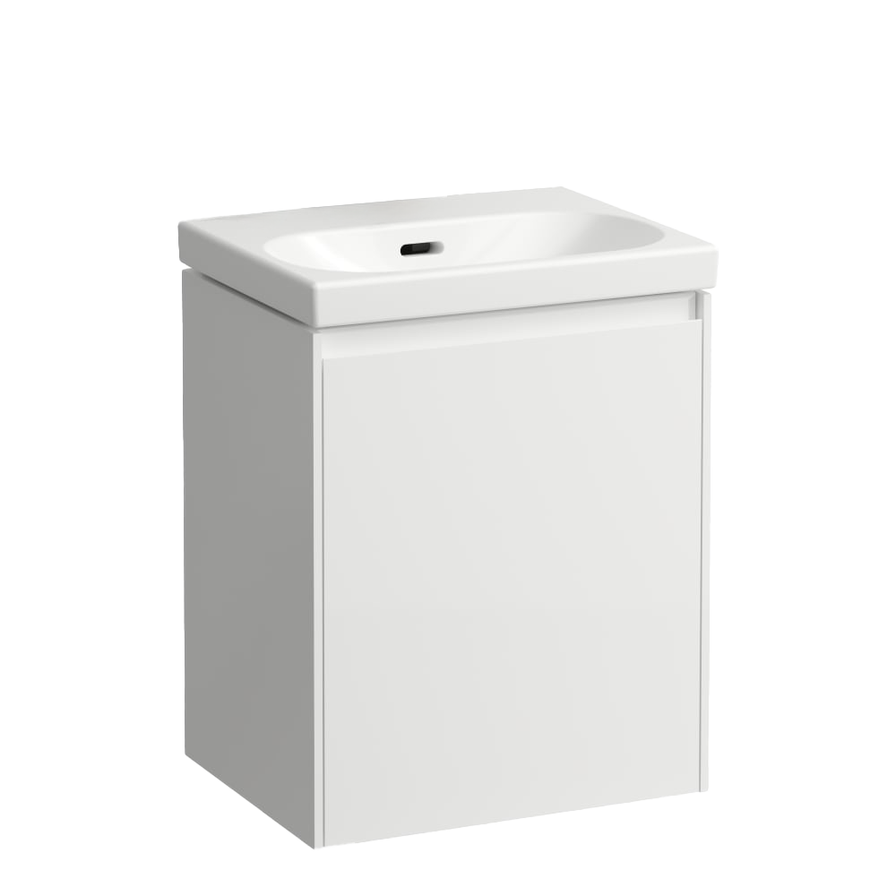 Élément inférieur LOOK 43,5 x 51,5 x 34,0 cm armoire de tablette, 1 porte charnières à droite pour lave-mains 45 cm LOOK, standard, blanc mat