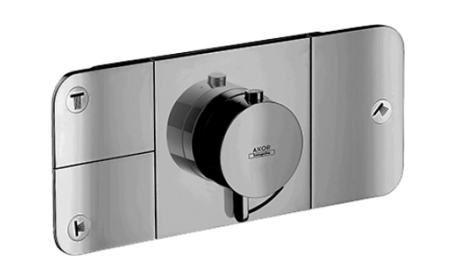 Set de montage final 27 x 12 cm, poussoirs pour commander 3 fonctions débit par utilisateur 24 l/min sans corps à encastrer Nr. 45710180, groupe acoustique I, chromé